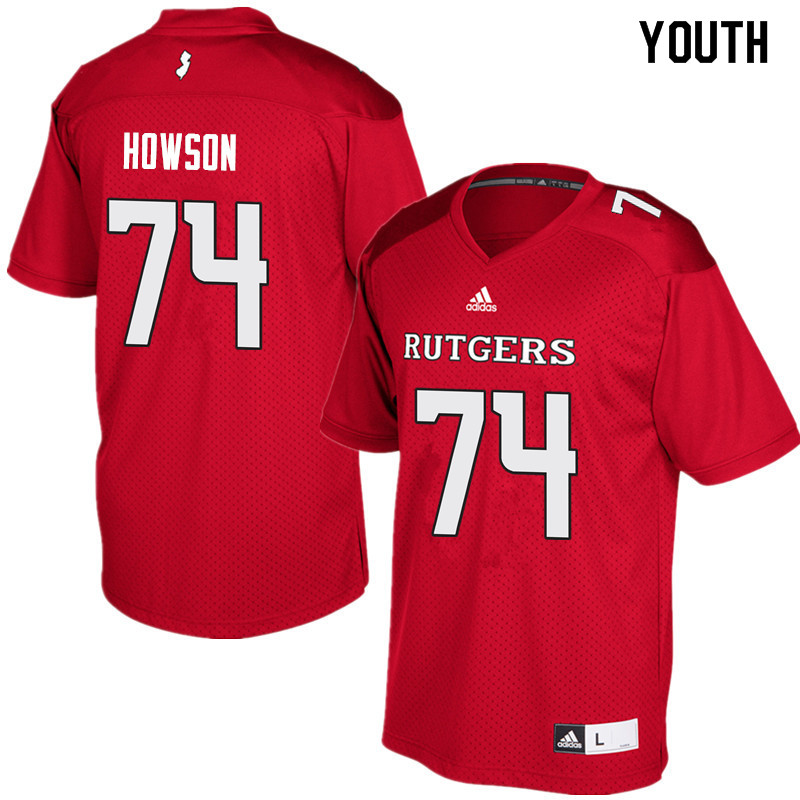 Youth #74 Sam Howson Rutgers Scarlet Knights College Football Jerseys Sale-Red - Click Image to Close